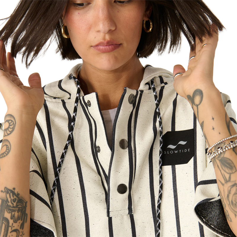 Quick Dry Poncho, Slowtide Quick Dry Poncho in Koko Cream front buttons