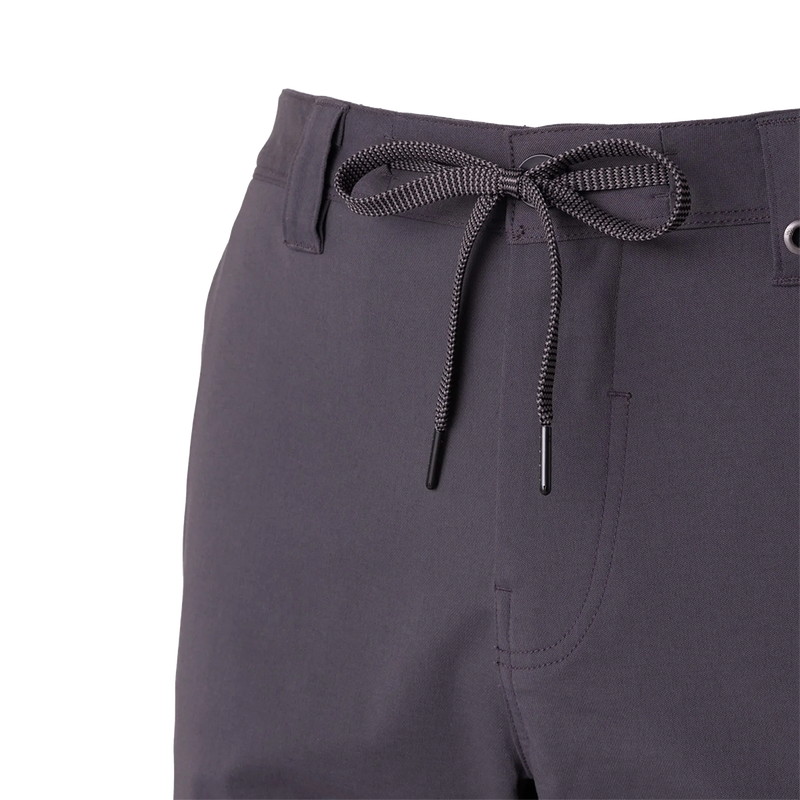 Men's Everywhere Hybrid Short, 686 Men's Everywhere Hybrid Short in Charcoal front zip and tie