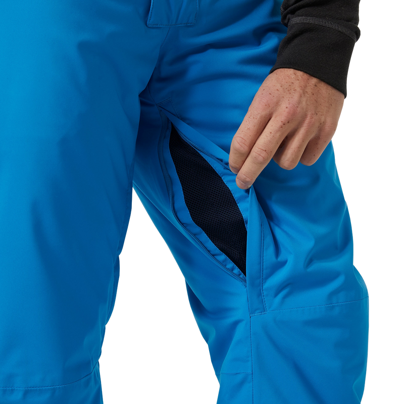 Men's Legendary Insulated Bib Pant, Helly Hansen Men's Legendary Insulated Bib Pant in 587 Neptune Blue leg vent