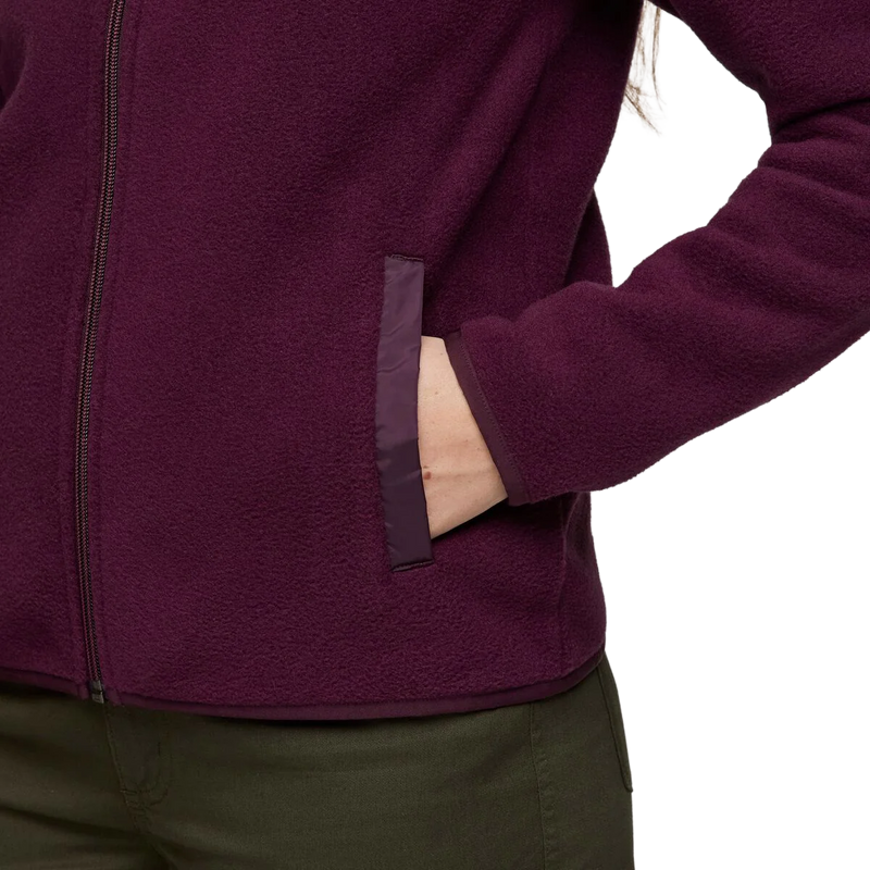 Women's Teca Fleece Full-Zip Jacket, Cotopaxi Women's Teca Fleece Full-Zip Jacket in STCYN-Slot Canyon left front pocket