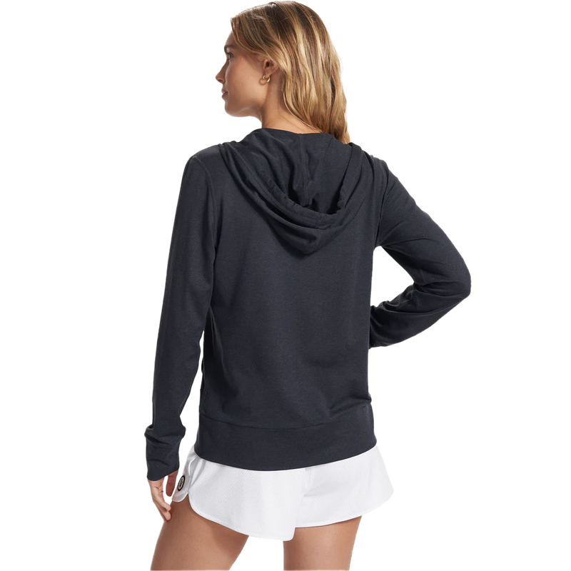 Women's Halo Performance Hoodie 2.0, Vuori Women's Halo Performance Hoodie 2.0 in HMD-Midnight Heather back