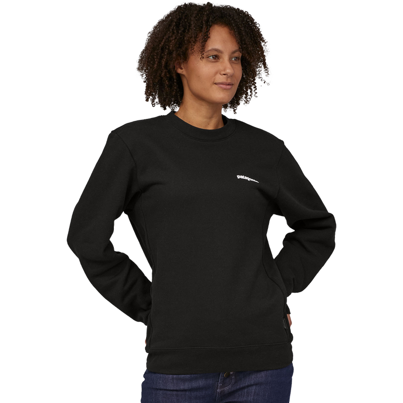 P-6 Logo Uprisal Crew Sweatshirt, Patagonia Men's P-6 Logo Uprisal Crew Sweatshirt front on woman