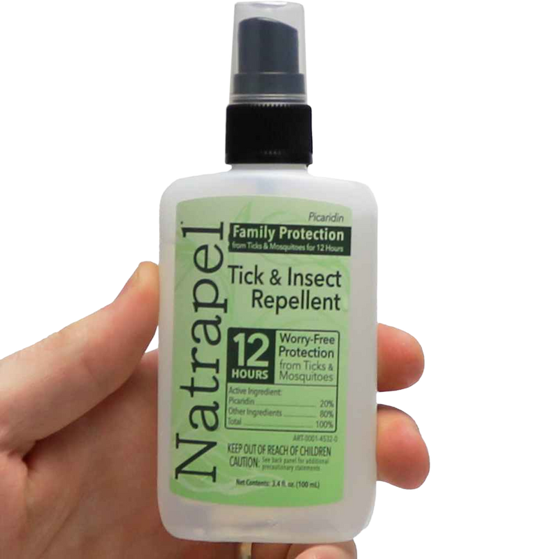 Natrapel 3.4 oz Spray, Adventure Medical Natrapel 3.4 oz Spray front of bottle in hand