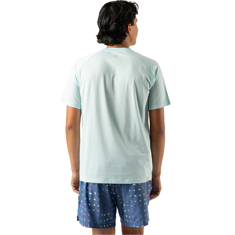Men's EZ Tee Perf Ice Short Sleeve, Rabbit Men's EZ Tee Perf Ice Short Sleeve in 410 Blue Glow back