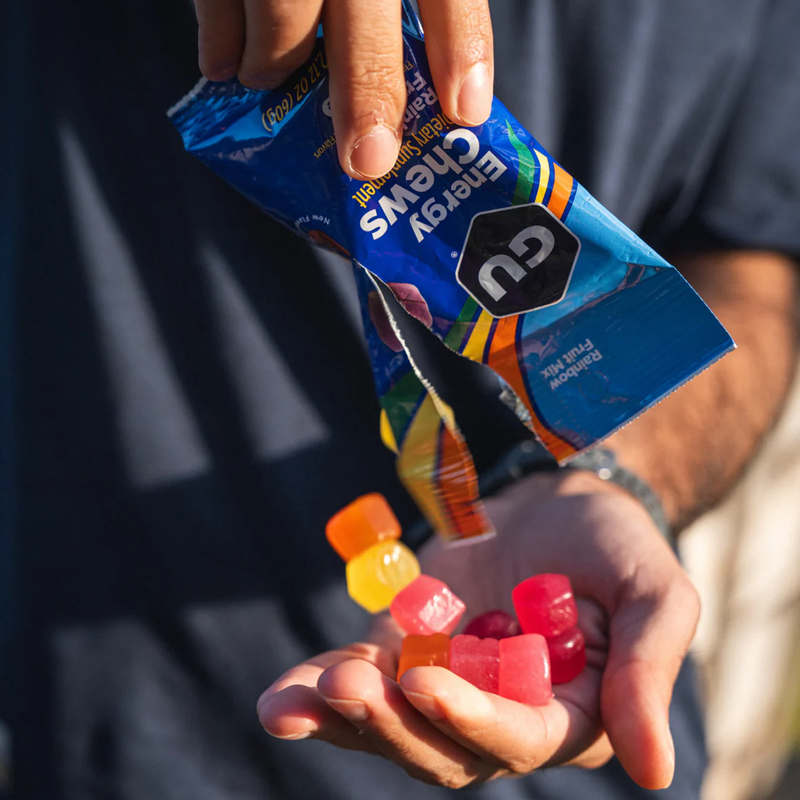 Energy Chews, GU Energy Chews in hand