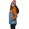 Cotopaxi Women's Fuego Down Hooded Jacket in SIEFJ-Sienna and Fjord left