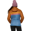 Cotopaxi Women's Fuego Down Hooded Jacket in SIEFJ-Sienna and Fjord back