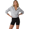 Vuori Women's Restore 1/2 Zip Hoodie in LHG-Light Heather Grey