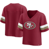 Fanatics Women's 49ers Fundamentals Cropped Mesh Top front and back