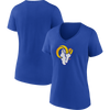 Fanatics Women's Rams Cotton Primary Logo Short Sleeve front and back