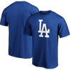 Fanatics Men's Dodgers Cotton Official Logo Short Sleeve front and back