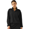 Beyond Yoga Women's In Stride 1/2 Zip Pullover in True Black