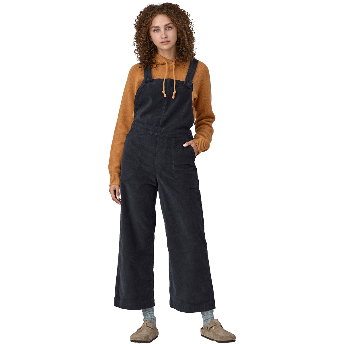 Women's Stand Up Cropped Corduroy Overalls alternate view