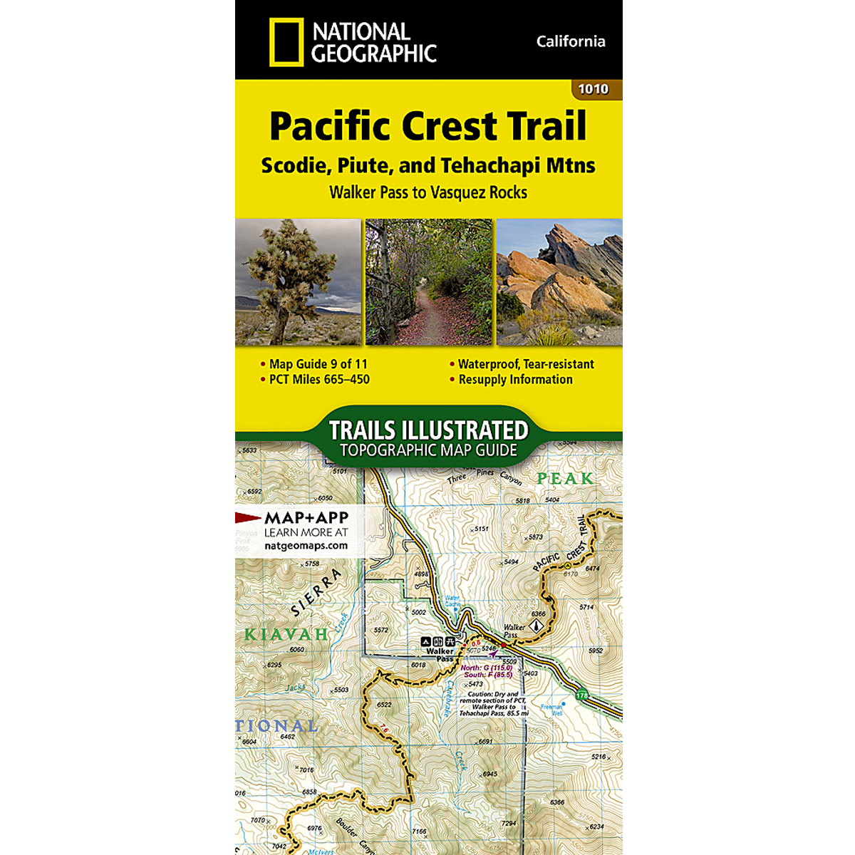 Pacific Crest Trail: Scodie, Piute, and Tehachapi Mountains Map alternate view