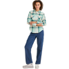 Roark Women's Alpine Flannel in AQV-Aquavit front full length