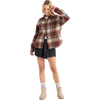Roark Roark Women's Amberley Flannel in SNA-Sangria front