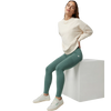 Vuori Women's Sedona Weekender Crew in MKW-Milkweed on model seated