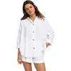 Roxy Women's Morning Time Long Sleeve in WBK0-Snow White front