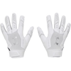 Under Armour Youth F9 Nitro Football Gloves in White/Distant Gray/Metallic