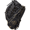 Wilson A700 Infield/Outfield 12" Single Post T-Web 2024 in Black/Blond thumb