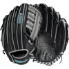 Wilson A500 AP - 12.5" Single Post Web 2023 in Black/Grey/Tropical Blue front and back