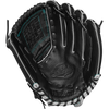 Wilson Siren Fastpitch Infield - 12" Two-Piece Closed 2024 in Black/Teal palm