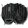 Wilson Siren Fastpitch Infield - 12" Two-Piece Closed 2024 in Black/Teal front and back