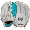 Wilson Siren Fastpitch Outfield 12.5" Victory Web 2024 - Left Hand Throw in White/Teal/Gold front and back