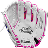 Wilson Flash Fastpitch Infield - 11" Closed Web in White Pink Tie Dye palm