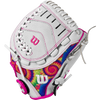 Wilson Flash Fastpitch Infield - 11" Closed Web in White Pink Tie Dye thumb