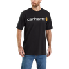 Carhartt Men's Heavyweight Short Sleeve Logo Graphic Shirt in Black/White/Gold