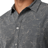 Vuori Men's Bridge Short Sleeve Button Down in RDW Root Drawn collar and buttons