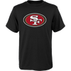 Outerstuff Youth 49ers Primary Logo Short Sleeve Cotton Tee in Black