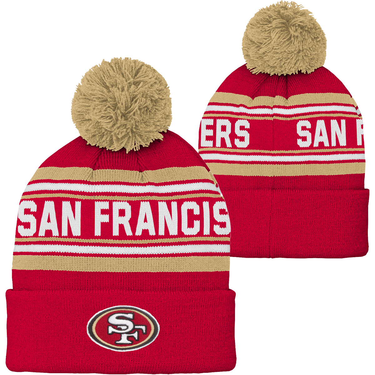 Youth 49ers Jacquard Cuffed Knit with Pom alternate view