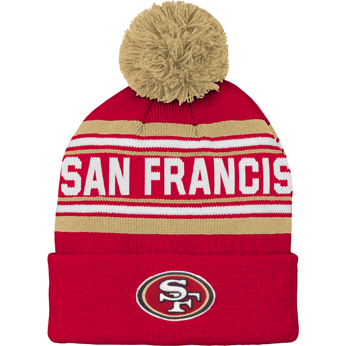 Youth 49ers Jacquard Cuffed Knit with Pom alternate view