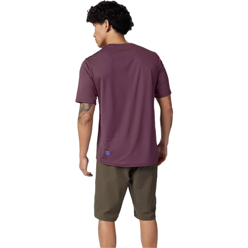 Men's Ranger Short Sleeve Jersey Moth, Fox Head Men's Ranger Short Sleeve Jersey Moth in Dark Purple back