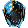 Wilson A500 All Positions 10.5" Dual Post Web 2025 in Black Cool Blue Optic Yellow palm