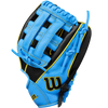 Wilson A500 All Positions 10.5" Dual Post Web 2025 in Black Cool Blue Optic Yellow thumb