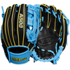 Wilson A500 All Positions 10.5" Dual Post Web 2025 in Black Cool Blue Optic Yellow front and back
