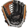 Rawlings R9 Contour Infield/Pitcher's - 11.5" Trap-Eze Web Left Hand Throw in Black/Tan palm
