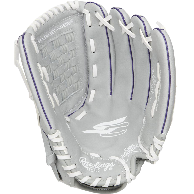 Youth Sure Catch Fast Pitch Outfield - 12.5" Basket Web, Rawlings Youth Sure Catch Fast Pitch Outfield - 12.5" Basket Web palm