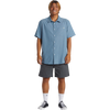 Quiksilver Men's Shoreline Classic Short Sleeve in Blue Shadow front