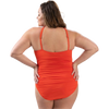 Dolfin Women's Solid Keyhole 1 Piece in Coral Spice back