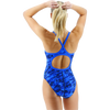 TYR Women's Camo Diamondfit One Piece in Blue back
