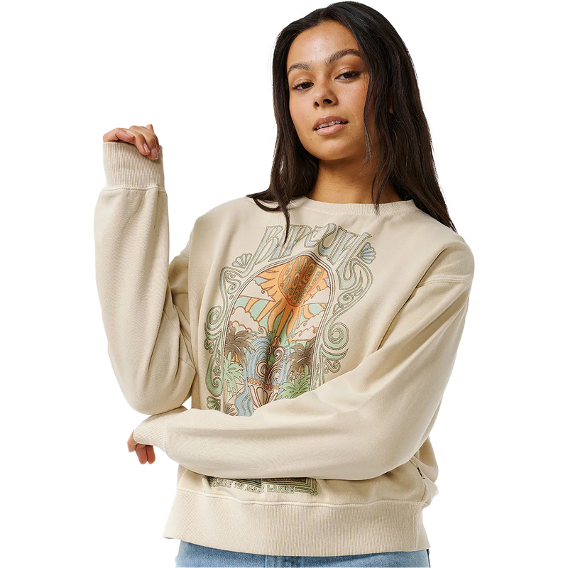 Women's Alchemy Relaxed Crew, Rip Curl Women's Alchemy Relaxed Crew in Natural front