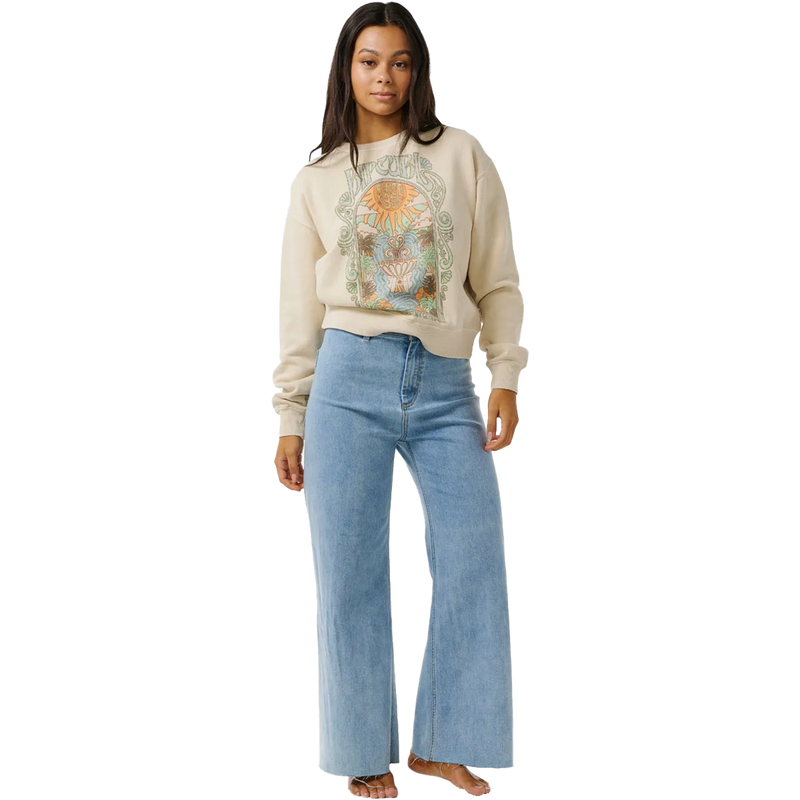 Women's Alchemy Relaxed Crew, Rip Curl Women's Alchemy Relaxed Crew in Natural front