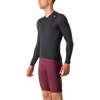 Castelli Men's Espresso Long Sleeve Jersey in Light Black/Dark Gray front left