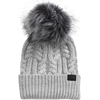 The North Face Women's Oh Mega Fur Pom Beanie in TNF Light Grey Heather