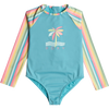 Roxy Youth Rainbow Stripe Onesie in Maui Blue Rainbow Stripe