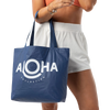 ALOHA Collection Seaside Reversible Tote inside with model